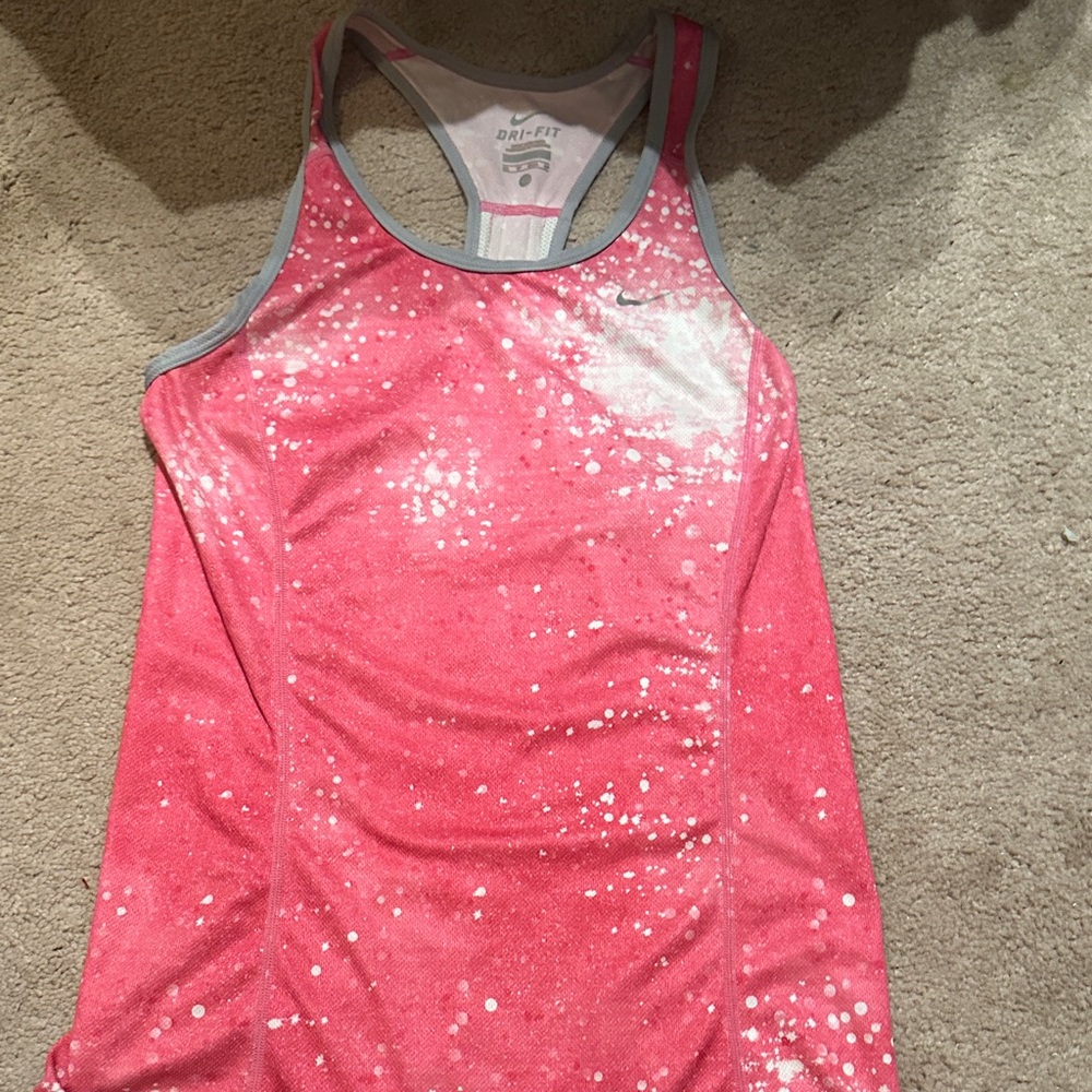 Nike Pink and White Athletic Tank
